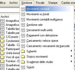 Per verificare l'importazione del costo, dal menù GESTIONE, scegliere la voce MOVIMENTI CONTABILI Qui troverete la registrazione della vostra fattura.