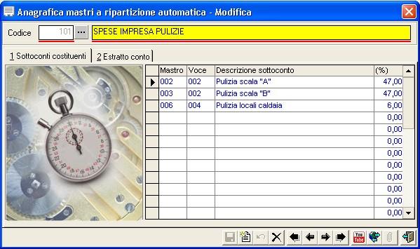 100 Inserire il codice di conto nuovo.