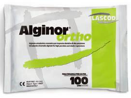 001 0024 z 9,22 ALGINOR ORTHO Lascod Alginato con indicatore cromatico di fase, specifico per ortodonzia, tissotropico, totale compatibilità con ogni tipo di gesso, elevata stabilità dimensionale.
