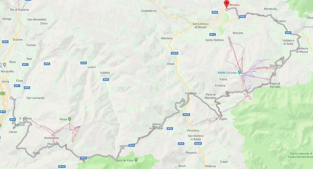 Tour B su strada Brunico Bressanone per il passo Furcia (1789 m.) e passo delle Erbe (2004 m.