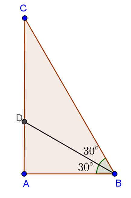 Abbiamo AD = CB = 5 cm, AB = 5 cm Quindi p = 5 + 5 + 0 = 0 + 0 0 5 A = = 50 cm cm 4) Un triangolo rettangolo ABC retto in A ha l angolo B = 60 e la
