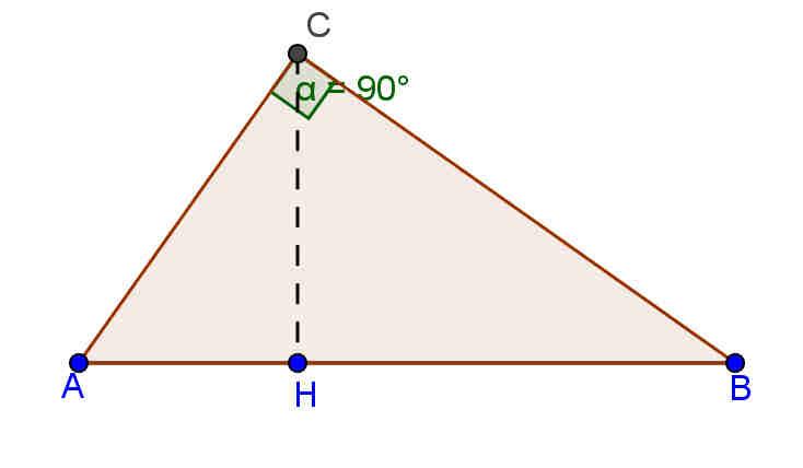 cm; AC = 4 = 0cm; BC = 4 = 6cm ) Consideriamo un triangolo rettangolo di cui si conoscono le proiezioni dei cateti 6 sull ipotenusa AH = cm, HB = cm. Come risultano le lunghezze dei cateti?