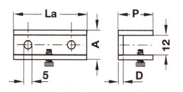 8-10 mm In metallo pressofuso Misura: La=4, P=21,