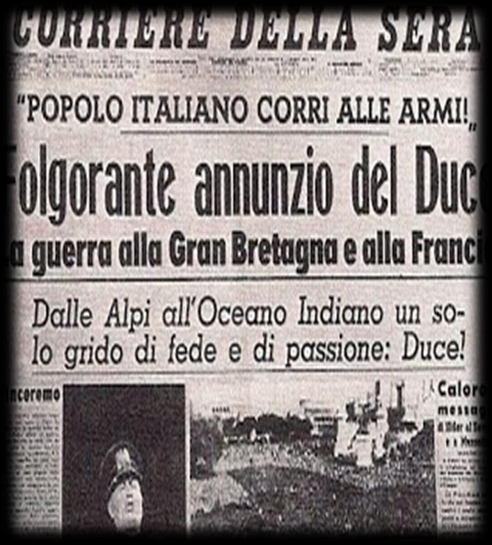 LA GUERRA PARALLELA DELL ITALIA Durante la Seconda Guerra Mondiale, l Italia di Mussolini conduce una sorta di guerra parallela, combattuta sui seguenti fronti: Fronte africano