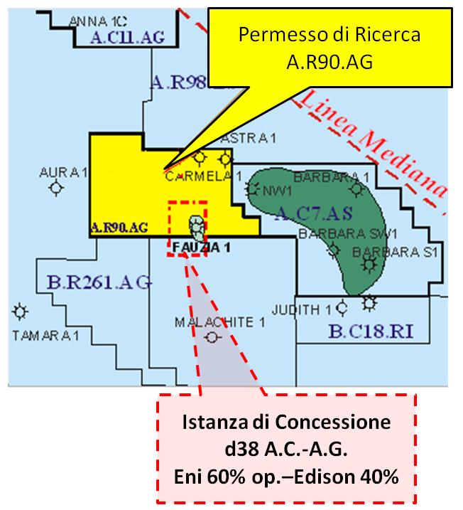 3 di 10 1 INTRODUZIONE L area relativa all Istanza di Concessione di coltivazione d38a.c.ag comprende una parte del Permesso A.R90.