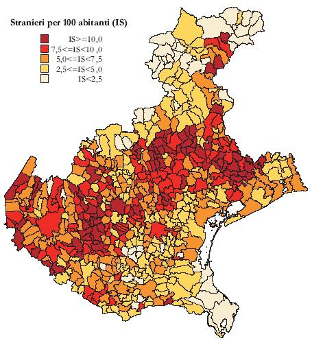 L incidenza degli stranieri residenti - 2006 Stranieri residenti Incremento % rispetto al 2005 Incidenza % sulla pop. residente Belluno 9.939 7,9 4,7 Padova 58.498 10,9 6,5 Rovigo 10.