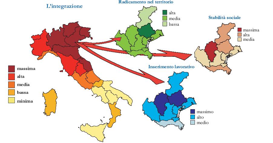 Indici di integrazione Statistiche Flash Regione del Veneto La piramide delle età per gli stranieri, riportata nel grafico sottostante, mette in luce notevoli differenze con quella precedente,