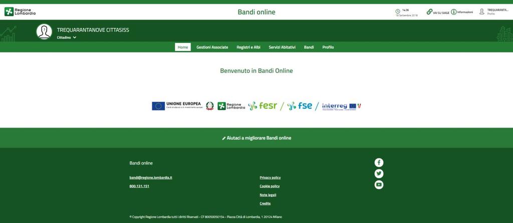 Da questa pagina è possibile accedere ai servizi offerti da Bandi Online scegliendo la modalità di autenticazione preferita tra: Autenticazione con LA TUA IDENTITA DIGITALE PASSWORD UNICA, cliccando