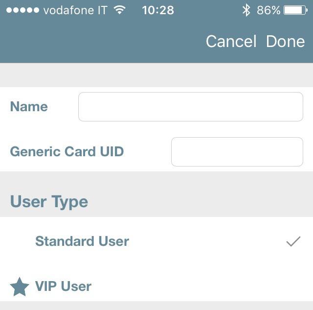 Funzioni base Aggiungere utenti digitando l UID tessera Mifare E possibile aggiungere una tessera Mifare alla lista utenti del dispositivo, scrivendo l UID, il numero unico di identificazione.