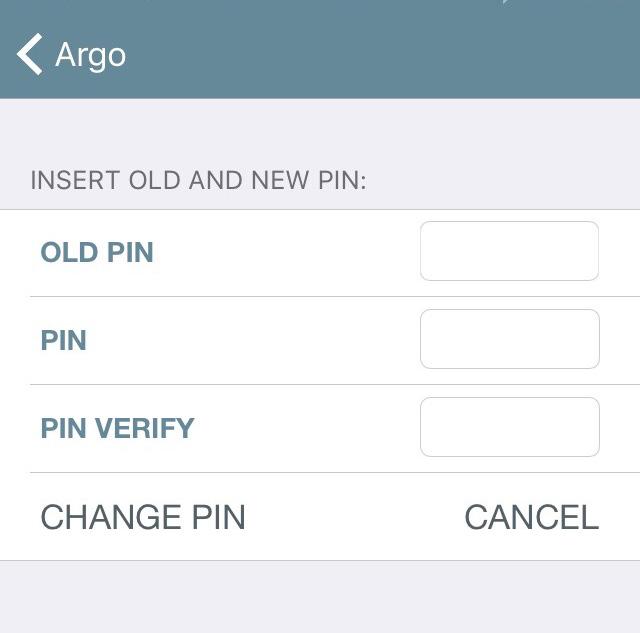 Funzioni avanzate Cambiare il codice PIN Questa funzione permette di cambiare il Codice PIN, se precedentemente impostato sul tuo smartphone (vedi Parametri utente smartphone). 1.
