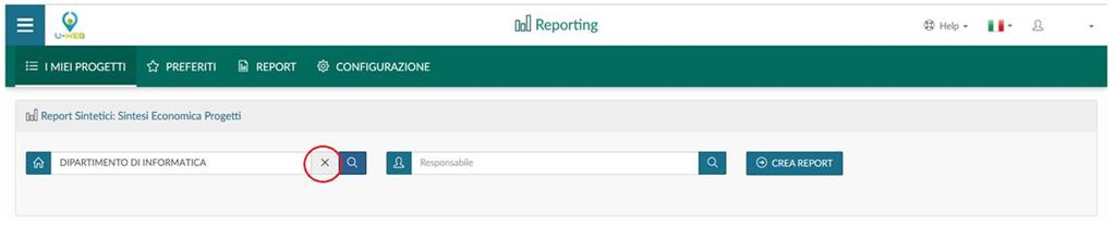 Un esempio di personalizzazione potrebbe essere la visualizzazione del solo campo delle risorse umane già valorizzato con l utente con cui è stato effettuato l accesso in U-Web Reporting.