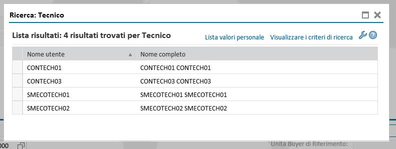 dalla lista la voce interessata.