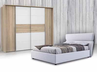 letto: 160x219 cm, 189859/1, colore: rovere e bianco, 2 ante, LxAxP: