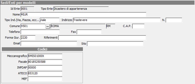 un estraneo o un collaboratore oppure un interno. Nella parte Posizione I.N.P.S indicare il Cod.