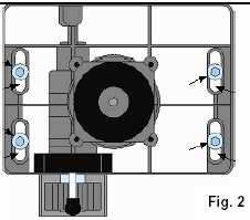 predisposti. FIG. 1 Posizionare il motoriduttore e fissarlo con i bulloni in dotazione (V.Fig.2).