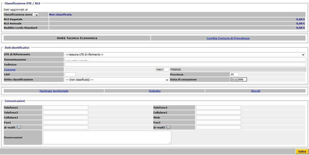 Ad operazione avvenuta, v sarà visualizzata la seguente schermata Compilare i campi richiesti