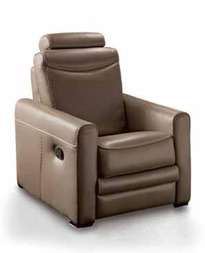 ON RECLINING ARMCHAIR THE HEADREST IS STANDARD AND IT IS FIXED, ON STANDARD ARMCHAIR THE HEADREST IS AND IT IS FIXED SPALLIERA IN GOMMA BACK WITH POLYURETHANE DOSSIER EN