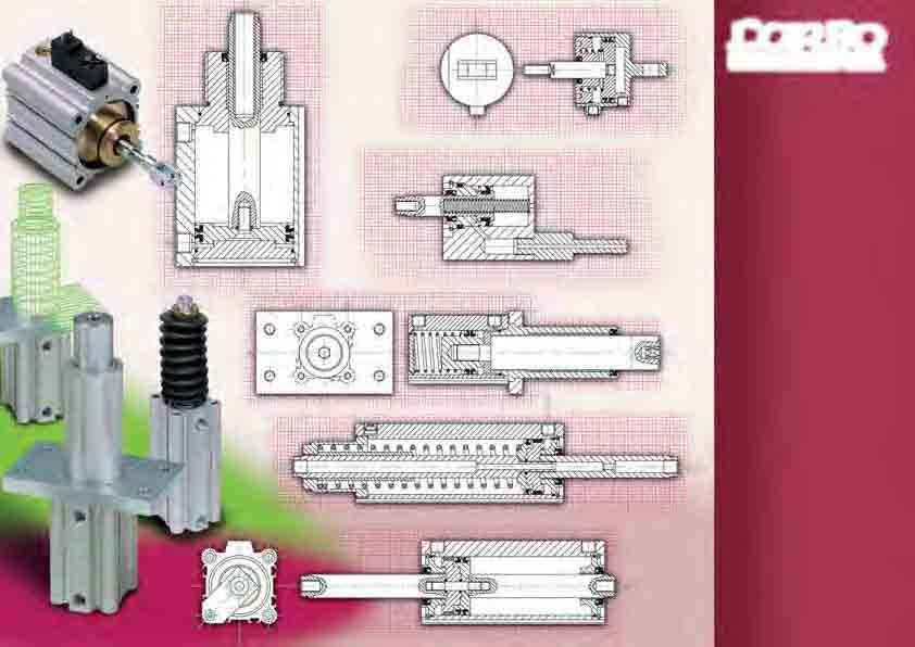 CILINDRI A CORSA BREVE per temperature estreme stopper tandem fissaggi personalizzati blocco meccanico soffietti di gomma regolazione della corsa molle tarabili ammortizzi pneumatici