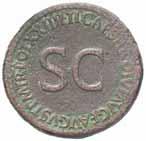 1,68) R MB 50 501 Sesterzio - Augusto radiato seduto a s. con ramo di lauro e scettro; davanti, altare acceso - R/ SC entro corona - C. 309 (50 Fr.) (AE g.
