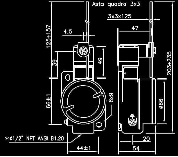 SRI PS: MODLLI DISPONIBILI A LVA CON ASTA RIGIDA QUADRA : 1,5 m/s Coppia min. di azionamento : 0,10 Nm Coppia min.