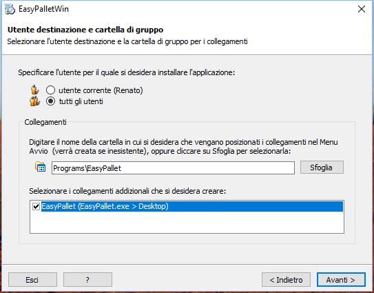 Viene richiesto se si vuole installare il software solo per l utente in corso o per tutti gli utenti che utilizzano il PC, noi consigliamo l opzione tutti gli utenti.