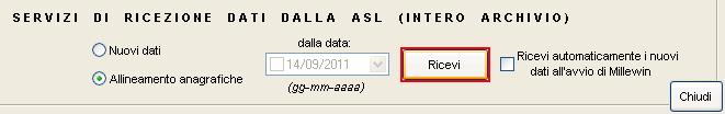 ALLINEAMENTO ANAGRAFICHE Il servizio di allineamento anagrafico deve essere utilizzato una sola volta poiché consente di allineare tutti i dati anagrafici degli assistiti, integrando i dati di