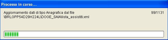 pulsante Importando i dati nella modalità In blocco si avvierà un processo di aggiornamento anagrafica e un processo più lento