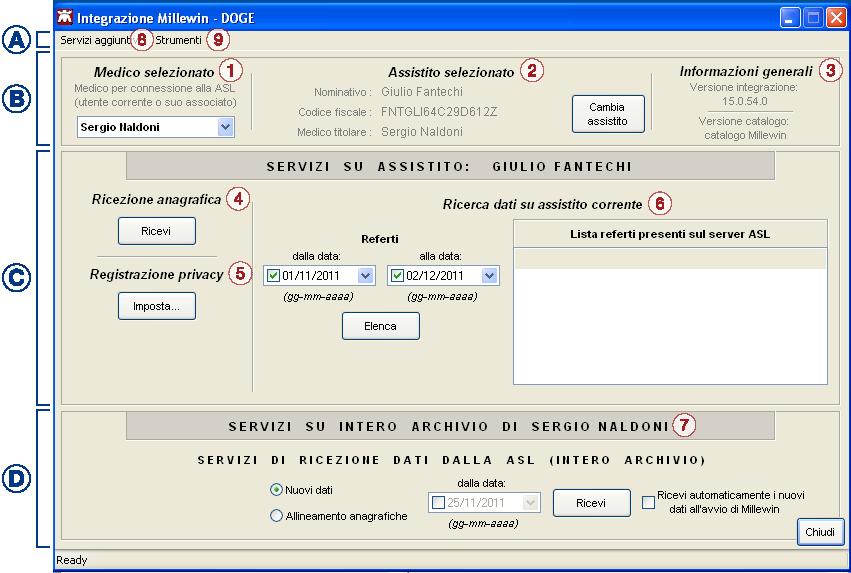 Consultando l immagine sopra riportata, è possibile notare che l interfaccia grafica di DOGE è suddivisa in quattro sezioni: A - Barra dei servizi aggiuntivi e degli strumenti B - Informazioni