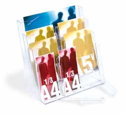 Espositori da banco Counter standing displays A A A A 5,5 9 5 Porta depliant da banco singoli formato A in polistirene trasparente Transparent