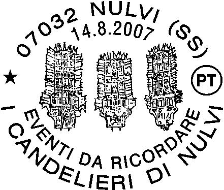 N. 1193 RICHIEDENTE: Assessorato alla Cultura SEDE DEL SERVIZIO: palazzo comunale sito in Corso Vittorio Emanuele 07032 Nulvi (SS) DATA: 14/08/2007 ORARIO: 16/22.