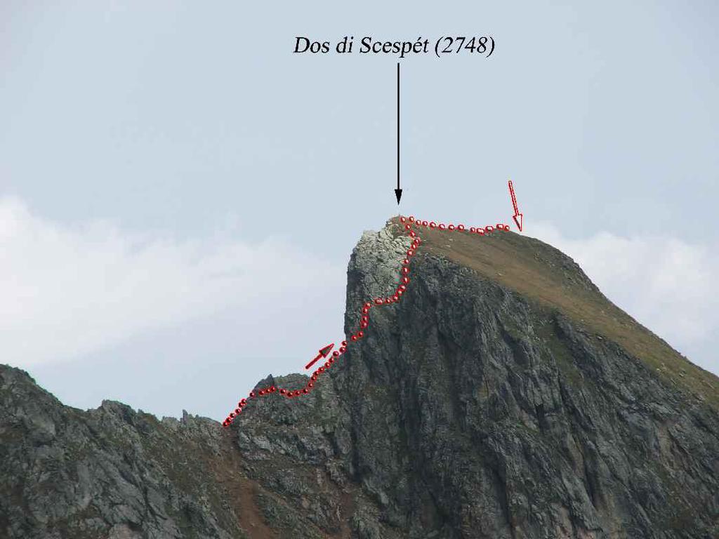 Alfredo Corti diede alla montagna il nome di Dos di Scéspet, il dosso delle zolle, riferendosi alla morfologia del versante meridionale.