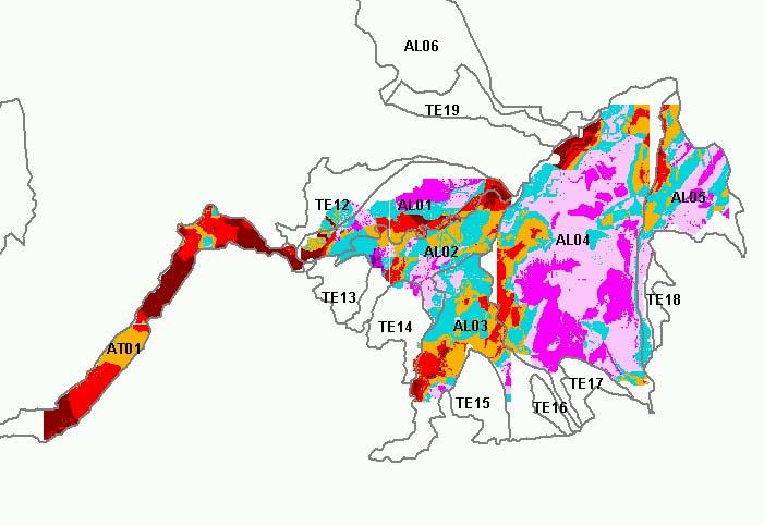 Nella valutazione dell LC bisogna tenere conto dell area ridotta su cui è stato possibile effettuare il confronto con lo stato e che per il fondovalle Tanaro (AT01) e parte dell alessandrino (MS11)