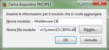 informazioni: Nome modulo: Middleware CIE