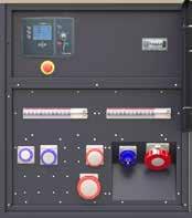 .RB Power range 15-500 kva QPE - QPA 15-40 kva Scheda di comando e controllo Pulsante emergenza Interruttore magnetotermico con bobina di sgancio Protezione differenziale Spina CE 2P+T 16A 230V IP65