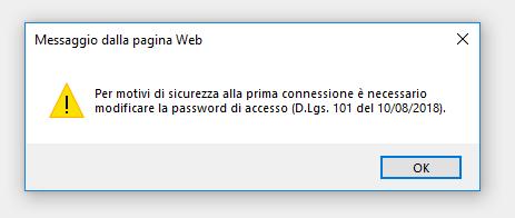 Dopo la registrazione la password inviata via email, sarà utilizzabile una sola volta, successivamente verrà