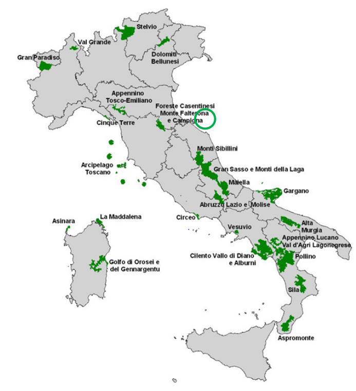 12 2.1.3 Parchi Nazionali e Regionali Nella definizione "Parco Nazionale" rientrano tutte le aree terrestri, fluviali, lacuali e marine che contengano uno o più ecosistemi intatti o, anche se