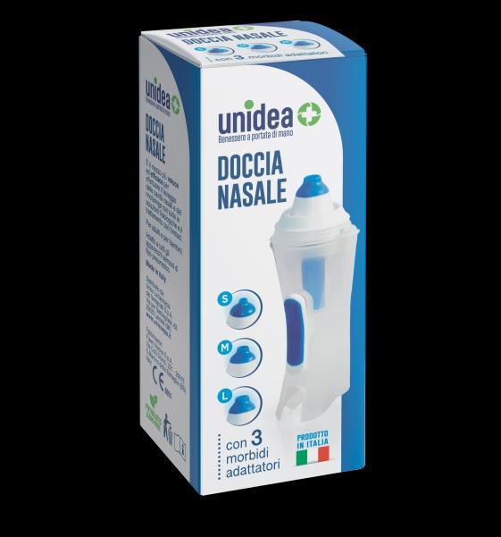 DOCCIA NASALE Minsan A977368568 La Doccia Nasale Unidea è specificatamente progettata, per effettuare il lavaggio ed il trattamento delle cavità nasali di adulti e bambini, sia con soluzioni saline,