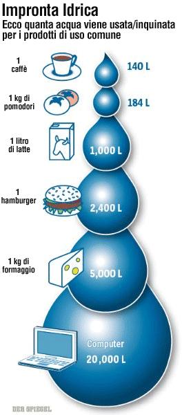 Water footprint Di seguito alcuni esempi esemplificativi dei consumi : - 2.