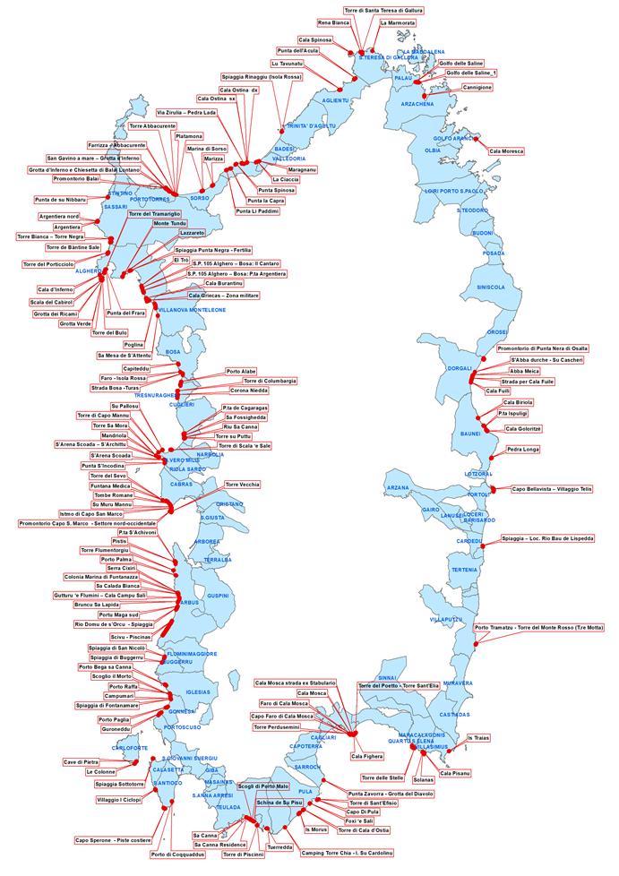 Programma Azione Coste COSTE ALTE Tratti franosi: 314 tratti 802 km di sviluppo lineare Tratti ad alta