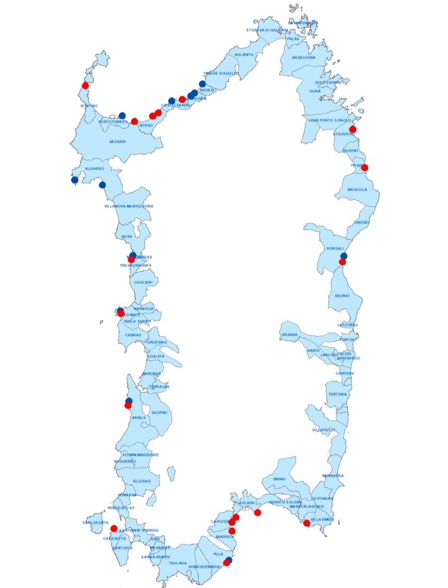 Interventi sui litorali della Sardegna Interventi finanziati