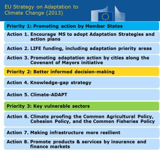 Climate-ADAPT Valutazione della Strategia EU sull adattamento ai Cambiamenti Climatici (2018) La valutazione mostra che la strategia ha raggiunto i suoi obiettivi, con progressi