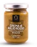 creme Crema di Aglio Rosso INGREDIENTI: tolle di aglio rosso di Sulmona (58%), extra vergine d oliva, sale, aceto (solfiti), correttore di acidità: E330, antiossidante: E300 INGREDIENTS: red garlic