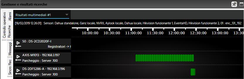 Nota: se dall area di Configurazione Telecamere è abilitato il parametro Edge Storage le registrazioni presenti su SD vengono allineate con quelle sul server.