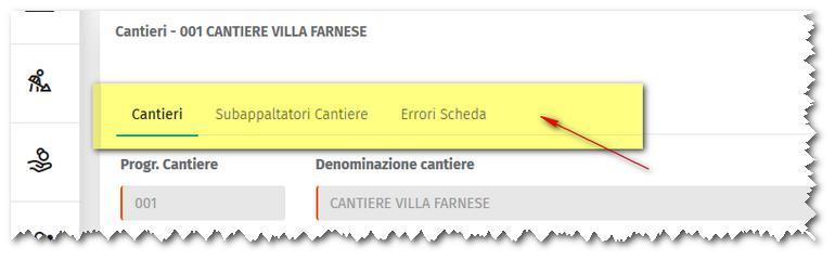 degli errori, Warning o Bloccanti relativi alla scheda.