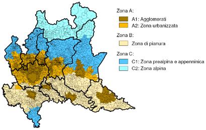 Zonizzazione della Regione Lombardia in base alla qualità dell aria( aria(d.g.r. n.