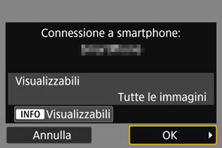 Connessione di uno smartphone compatibile con NFC tramite Wi-Fi 3 Stabilire una connessione Wi-Fi.