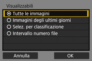 [Tutte le immagini] Tutte le immagini memorizzate sulla scheda possono essere visualizzate.