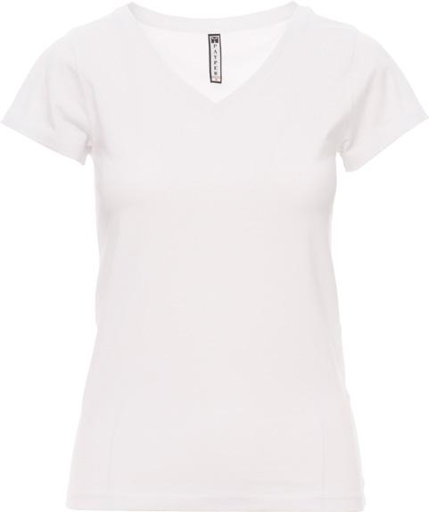 cotone. Short sleeve tailoured women s T-shirt with wide, low spandex mix 1.