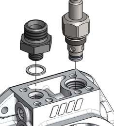 MINICENTRALINA TIPO RE (RIBALTABILE ELETTRICO) POWER-PACK RE TYPE FOR TIPPERS Dettaglio corpo collegamento motore/pompa Motor/pump connection body detail cod.