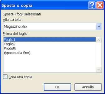 Copiare o spostare un foglio di lavoro all interno di un foglio elettronico e tra fogli elettronici attivi Selezionare il
